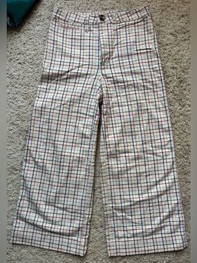 Madewell White Multi-Color Checked Chinos